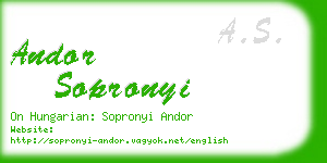 andor sopronyi business card